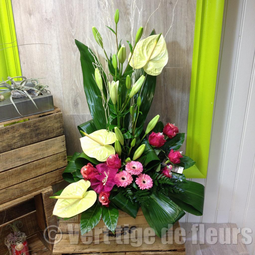 Mariage Martigues Composition anthurium lis et rose