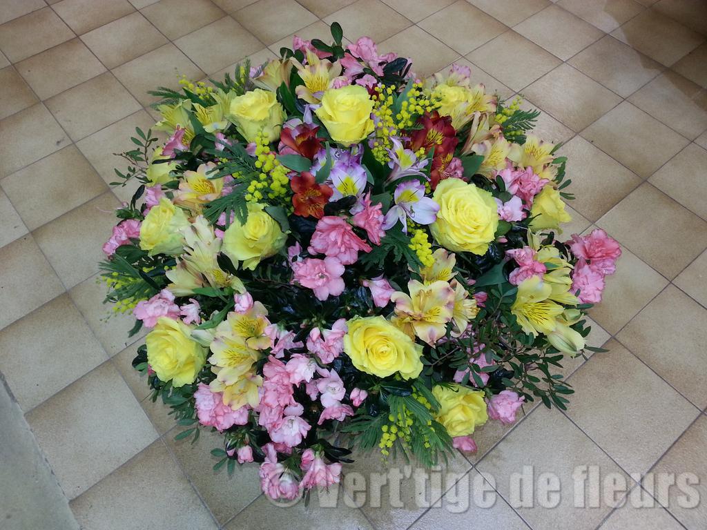 Coussin Funeraire Vert Tige de Fleurs Martigues