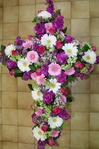 Croix Funeraire Vert Tige de Fleurs Martigues