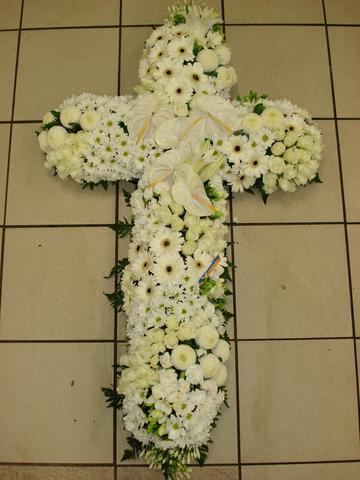 Croix Funeraire Vert Tige de Fleurs Martigues