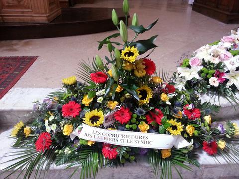 Raquette Deuil Vert Tige de Fleurs Martigues