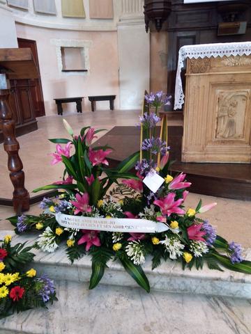 Raquette Deuil Vert Tige de Fleurs Martigues