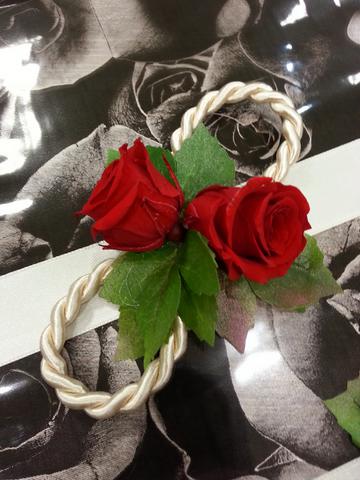 Bracelet Corde et Rose rouge