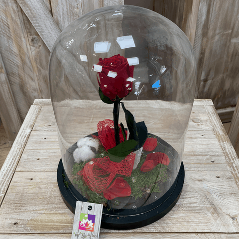 Boite à chapeau roses rouges